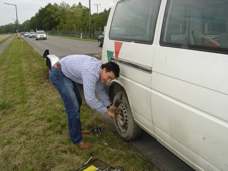 Plattfuss auf dem Weg zum Sandstrahler
